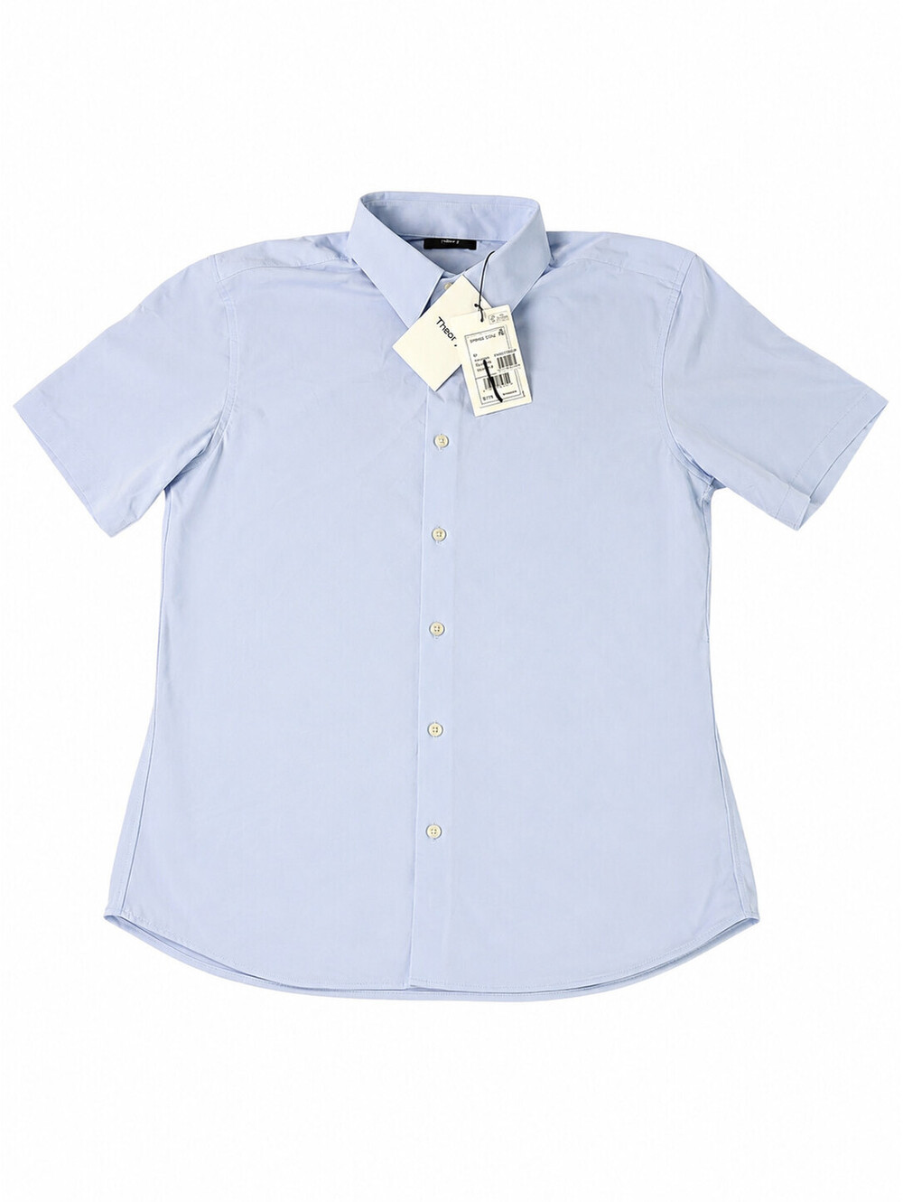 THEORY Men's Structured Knit Irving Short Sleeve Shirt Olympic Blue Sz M NWT